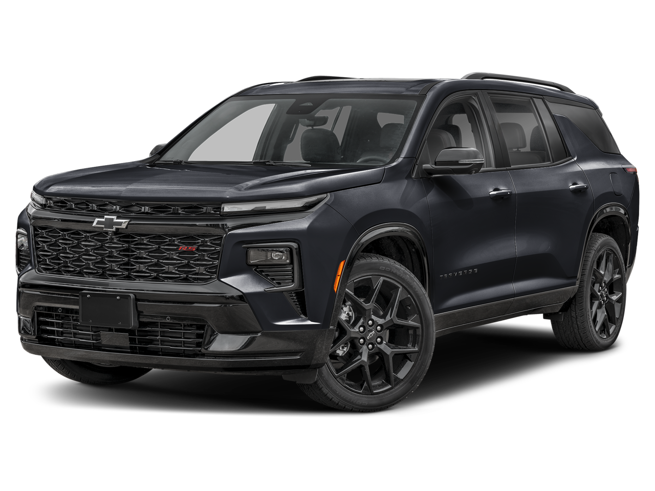 2024 Chevrolet Traverse RS in Mosaic Black Metallic — front three-quarter view