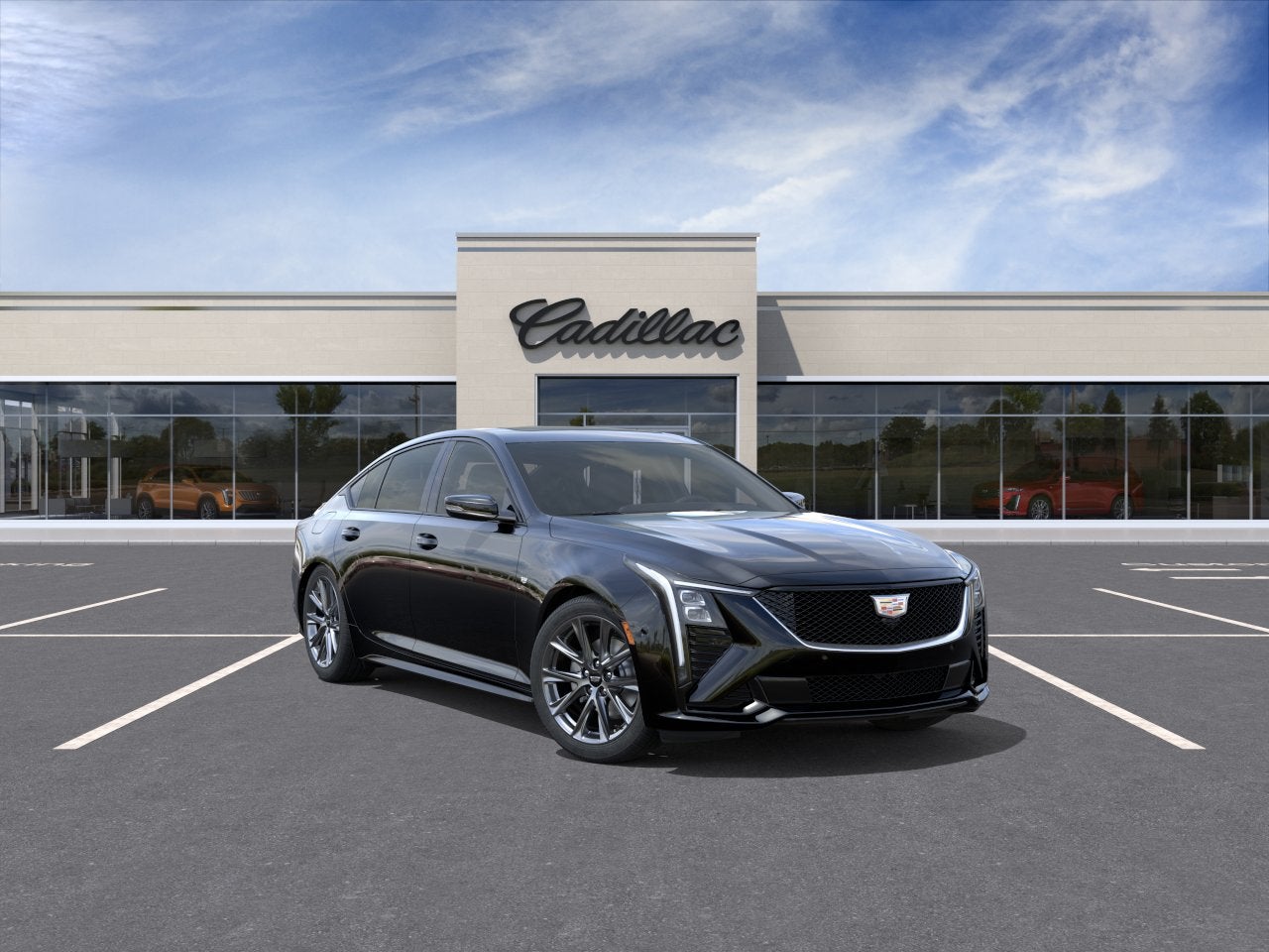 2026 Cadillac CT5 Sport in Black Raven — front three-quarter view