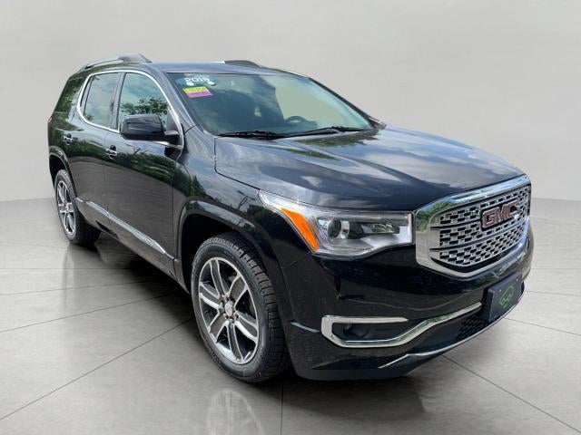 2019 GMC Acadia Denali in Ebony Twilight Metallic — front three-quarter view